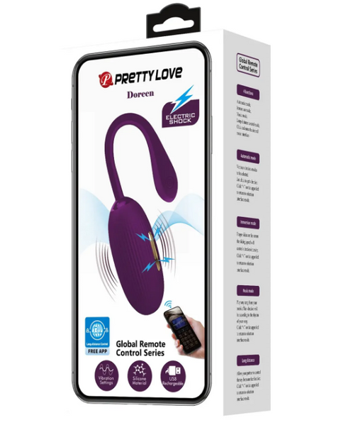 Віброяйце з електростимуляцією, кероване смартфоном Pretty Love - Doreen 56699 фото