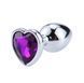 Металева анальна втулка "Heart" violet, розмір S 56775 фото 1