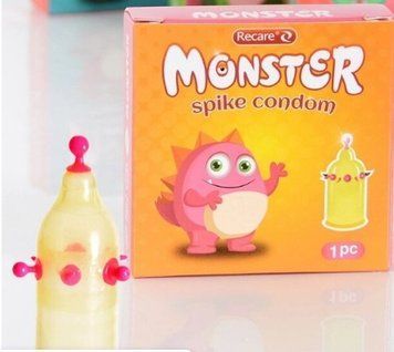 Презерватив Recare MONSTER Pink+Yellow Snick (1шт) 55331 фото