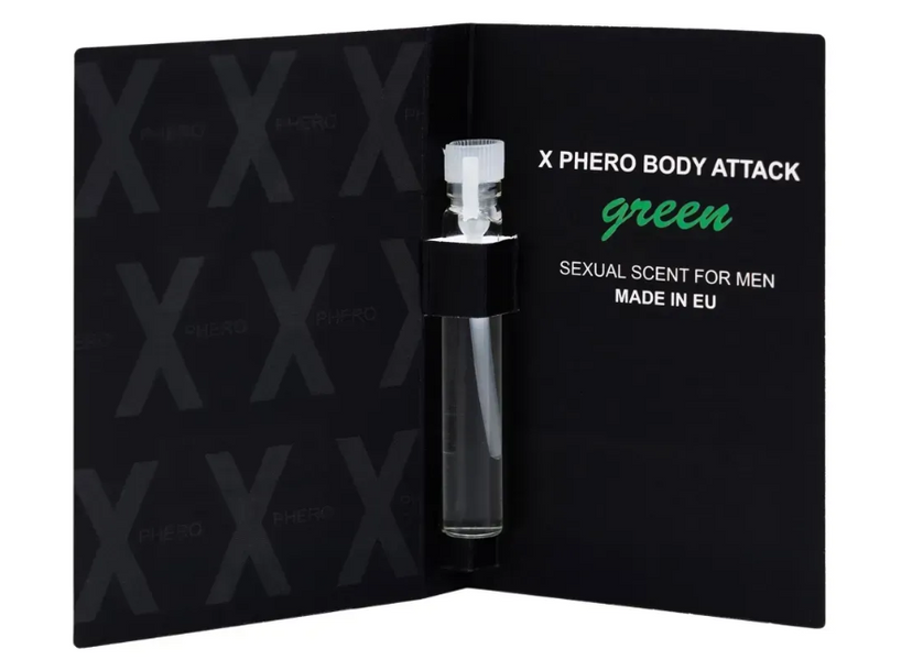 Духи з феромонами для чоловіків X phero Men Green Body Attack, 1 ml 57031 фото