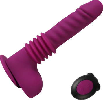 Вібратор на присосці Isaiah Thrusting Dildo фіолетовий 10 режимів вібрації 54080 фото