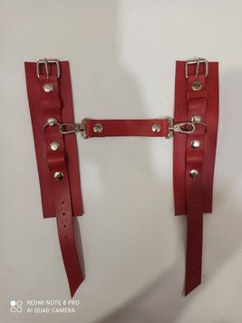 Преміум наручники із натуральної шкіри Soft Skin BDSM Desire червоний 55104 фото