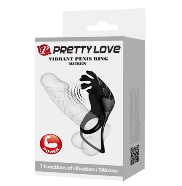 Кільце ерекційне Pretty Love - Vibration Penis Ring Ruben Black 56356 фото