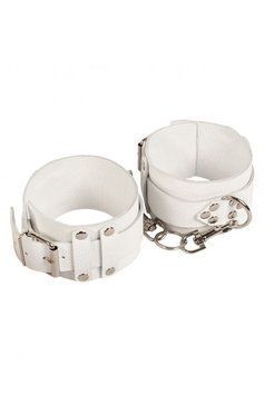 Окови Leather Dominant Leg Cuffs, White 53267 фото