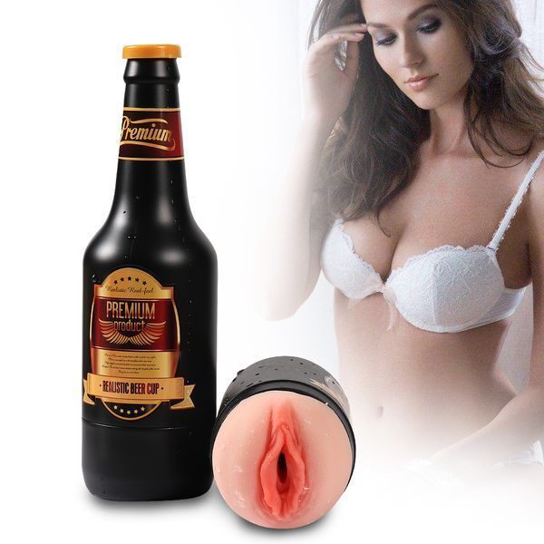 Мастурбато-вагіна пляшка Beer bottle masturbation Cup без вібрації тілесний 46098 фото