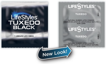 Презерватив чорний 1 шт LIFESTYLES TUXEDO Black 46868 фото