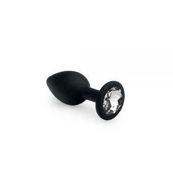 Анальна пробка з кристалом, Black Silicone Diamond, S 56375 фото