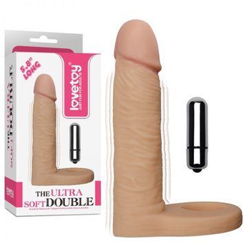 Анальна насадка з вібрацією 5.8" The Ultra Soft Double-Vibrating, Flesh 53071 фото