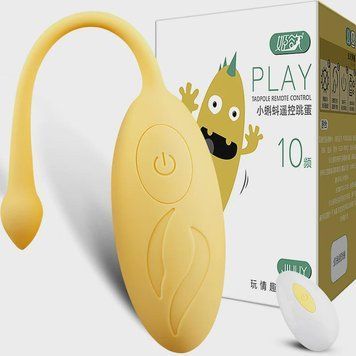 Вагінальне віброяйце з пультом "Monster egg", колір жовтий, 10 режимів вібрації. 56965 фото
