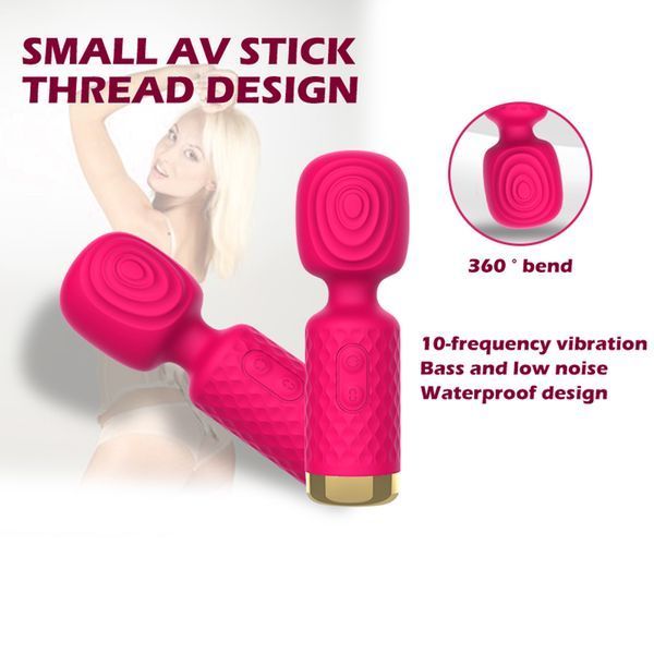 Вібромасажер для клітора "Small AV stick", колір рожевий, 10 режимів вібрації 57075 фото