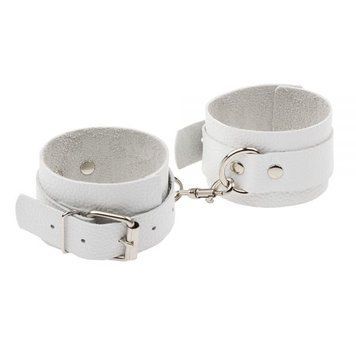 Наручники Leather Standart Hand Cuffs, White 53310 фото