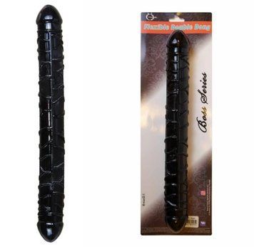 Подвійний фалоімітатор Boss Series: Flexible Double Dong Black 55268 фото