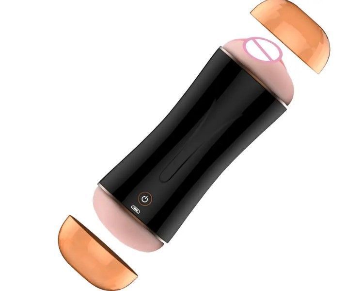 Мастурбатор з двома входами та вібростимуляцією BOSS Vibrating Masturbation Cup USB 10 function + Interactive Function 55166 фото