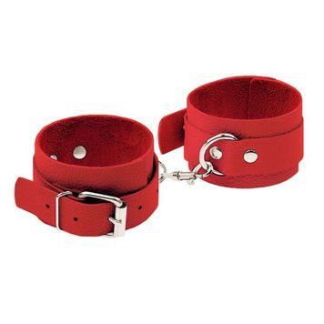 Наручники Leather Standart Hand Cuffs, Red, шкіра 46824 фото