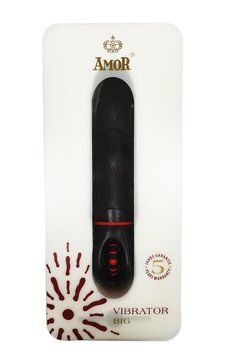 Вібратор з оригінальним дизайном та ребристою поверхнею AMOR BIG VIBRATOR ANGELUS Black (Додаток НЕ Функціонує!) 56344 фото