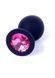 Анальний корок чорний з каменем Plug-Jewellery Black Silicon PLUG Medium- Pink Diamond 54942 фото 1