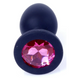 Анальний корок чорний з каменем Plug-Jewellery Black Silicon PLUG Medium- Pink Diamond 54942 фото 5