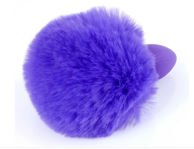 Анальна пробка (розмір S) з хвостом Boss Series - Silicon PLUG Bunny Tail Purple 55008 фото