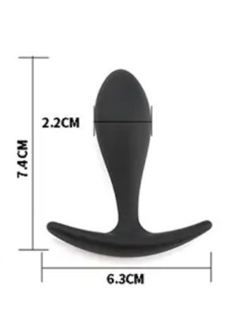 Силіконова анальна втулка Black silicone, розмір S 56756 фото