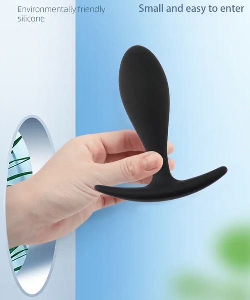 Силіконова анальна втулка Black silicone, розмір S 56756 фото