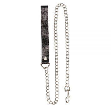 Повідець Leather Leash, Black шкіра 55606 фото