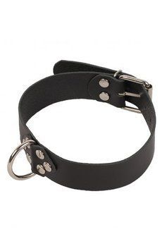 Нашийник Leather Collar, Black шкіра 55607 фото