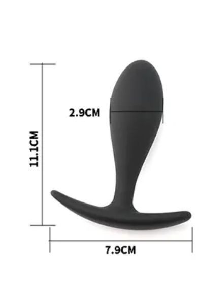 Силіконова анальна втулка Black silicone, розмір L 56758 фото