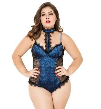 Синьо-чорне боді L/XL 48019 фото