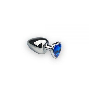 Анальна пробка Silver Heart Sapphire з кристалом у вигляді серця S 55871 фото