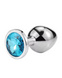 Металевий анальний затор Silver, blue, розмір М 56765 фото 2