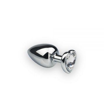 Анальна пробка Silver Heart Diamond, M з кристалом у вигляді серця 55872 фото