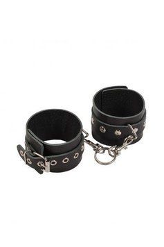 Наручники Leather Restraints Hand Cuffs Black шкіра 55617 фото